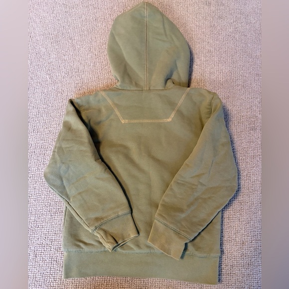 LL Bean Kids Sherpa-Lined Green Hoodie with Contrast Stitching (Size Kids 5-6) - Picture 5 of 6
